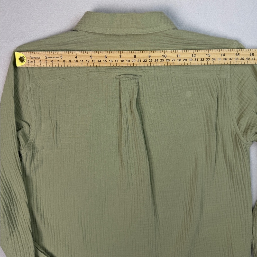 J.Crew Button Up Shirt Women’s 00 | 100% Cotton | Green - Picture 11 of 13